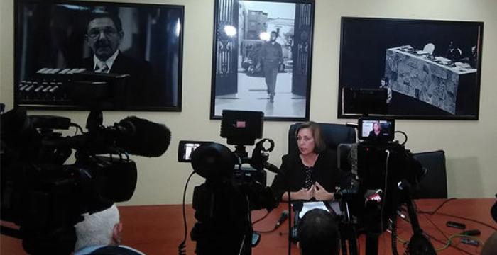 Josefina Vidal, directora general para Estados Unidos, ofrece declaraciones a la prensa en la Cancillería cubana Josefina Vidal, directora general para Estados Unidos, ofrece declaraciones a la prensa en la Cancillería cubana