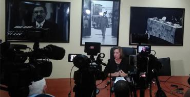 Josefina Vidal, directora general para Estados Unidos, ofrece declaraciones a la prensa en la Cancillería cubana