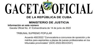 Gaceta oficial de la República de Cuba