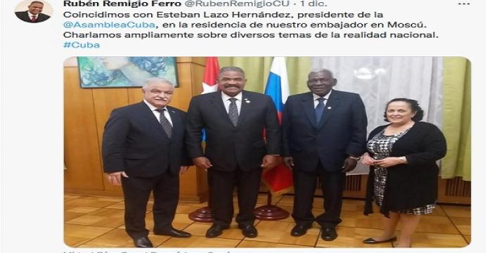 Encuentro con Esteban Lazo Hernández en Rusia
